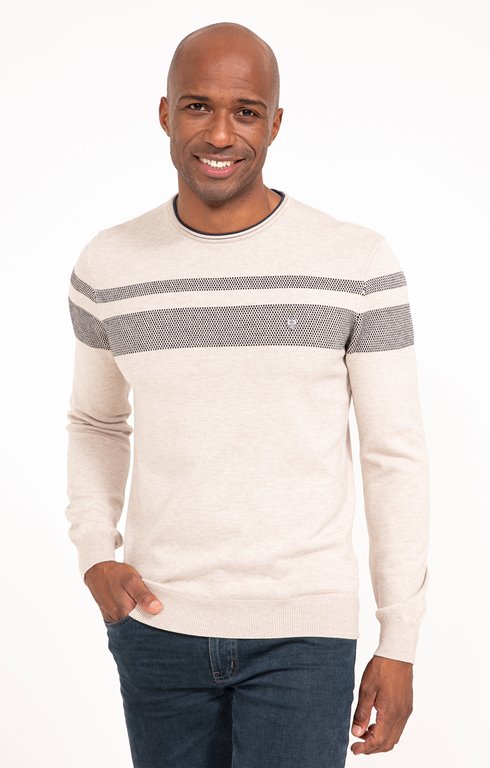 Pull col rond rayé bico