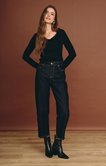 Pantalon denim brut coupe barrel