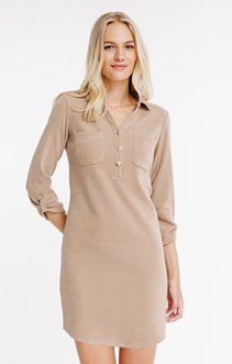 Robe tunique en velours côtelé