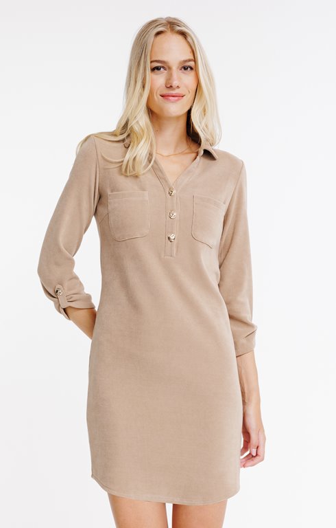 Robe tunique en velours côtelé
