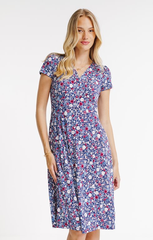 Robe patineuse en maille imprimée