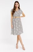 Robe chemise avec ceinture rafia
