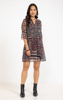 Robe courte col mao