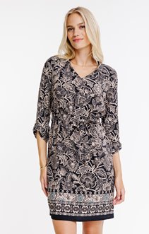 Robe col V avec ceinture