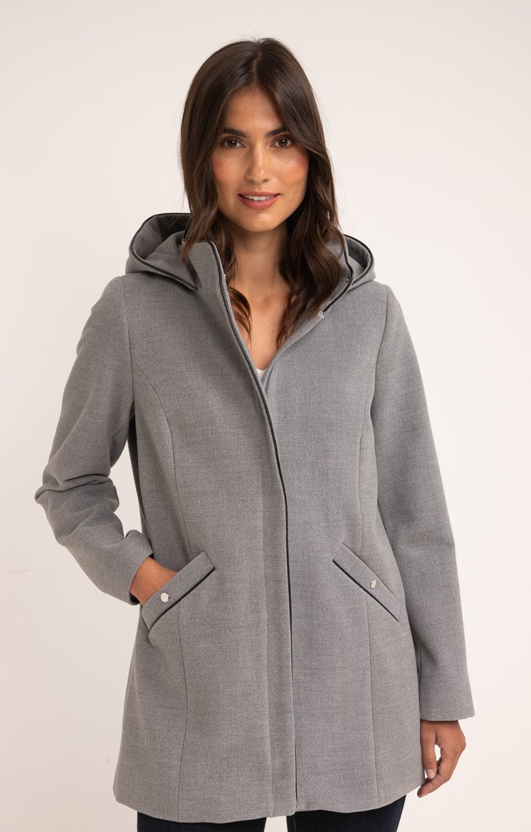 manteau femme court gris