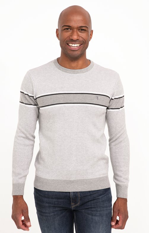 Pull col rond rayé ben