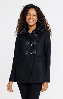 Manteau mi-long avec col