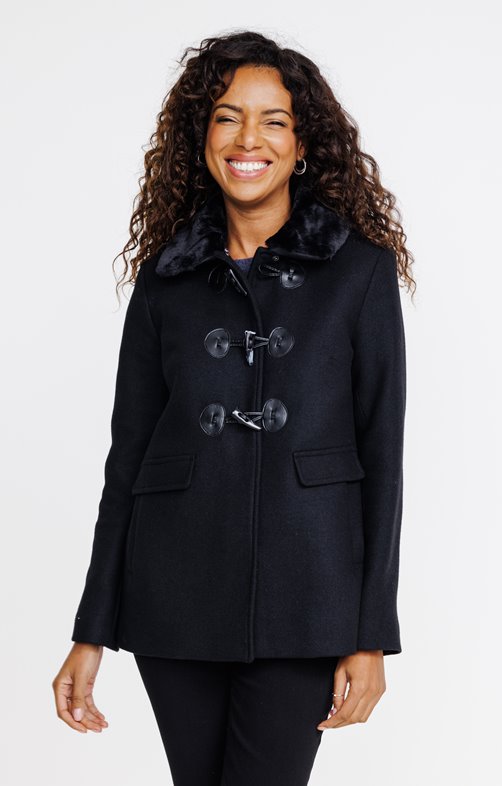 Manteau mi-long avec col