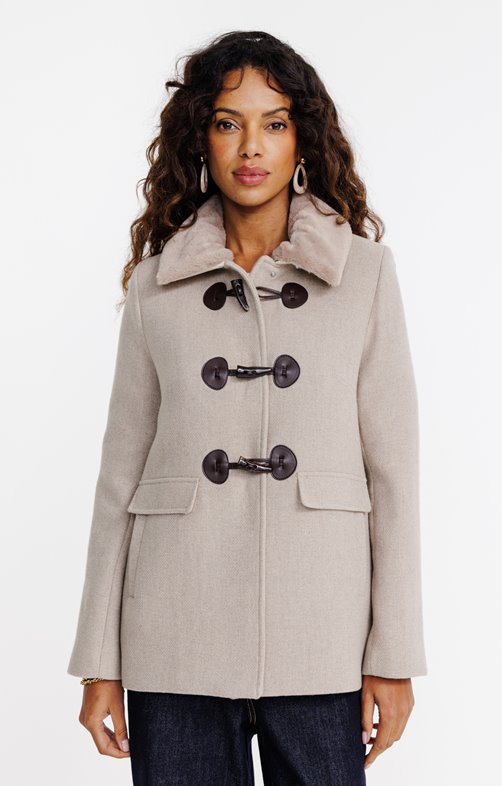 Manteau mi-long avec col