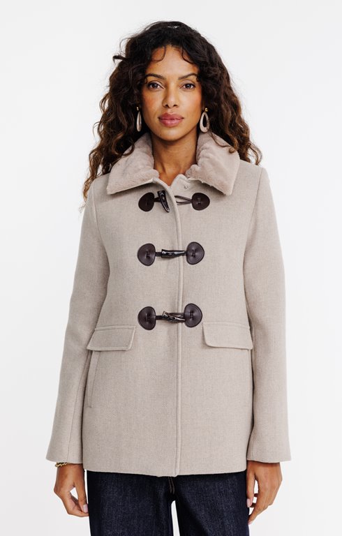 Manteau mi-long avec col