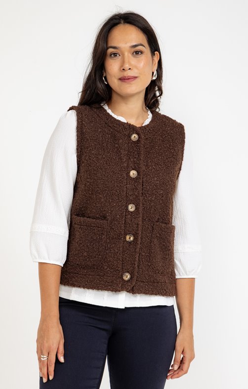 Gilet sans manches en bouclette