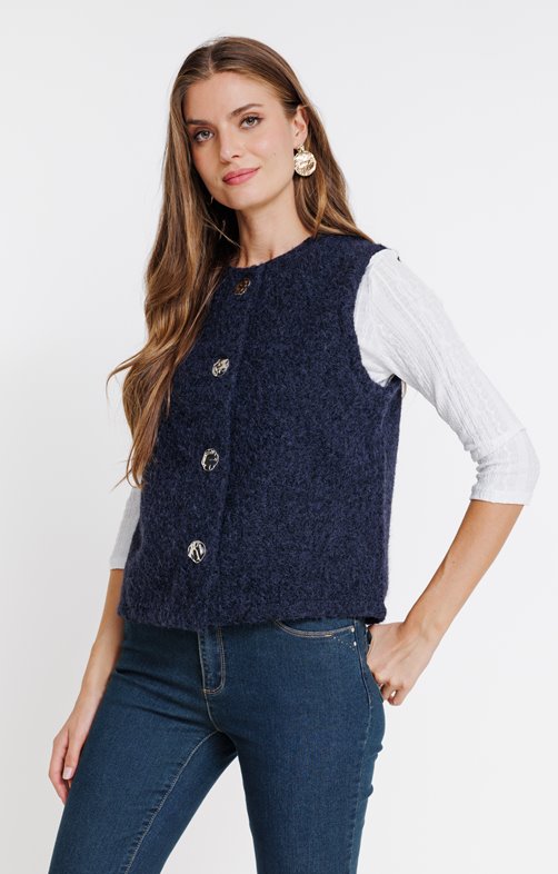 Gilet sans manches avec 4 gros boutons