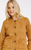 Veste en suédine brodée fleurs