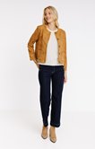 Veste en suédine brodée fleurs