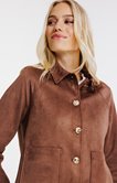 Veste boutonnée en suedine