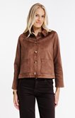 Veste boutonnée en suedine
