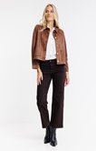 Veste boutonnée en suedine