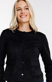 Veste col rond en suédine