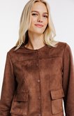 Veste col rond en suédine