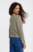 Veste col rond en suédine