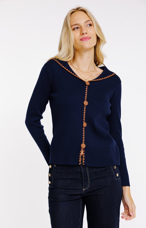 Pull col effet matelot