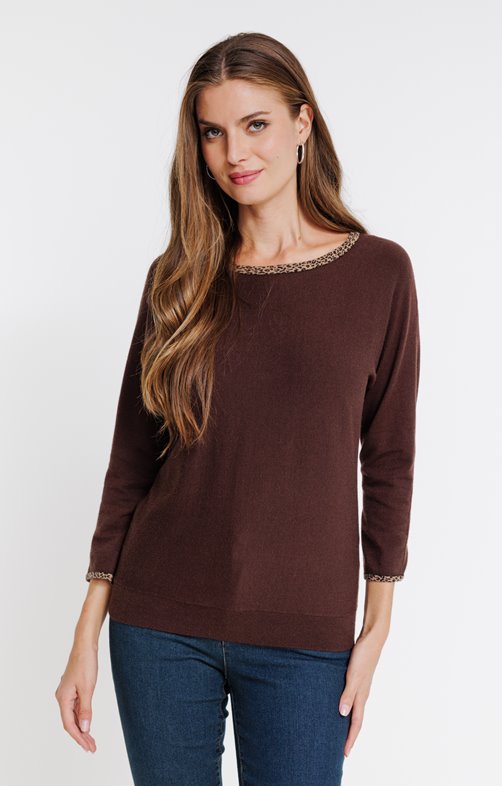 Pull avec détails léopard 