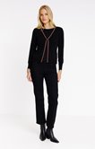 Cardigan avec point cocotte contrasté