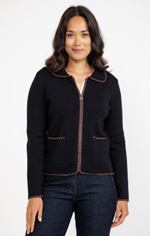Cardigan détails contrastés