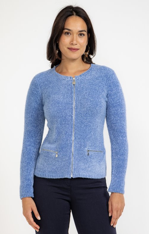 Cardigan maille chenille