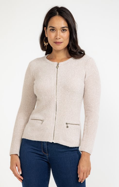 Cardigan maille chenille