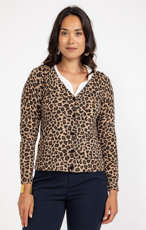 Cardigan léopard