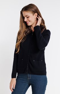 Cardigan avec col en fausse fourrure
