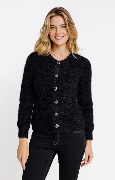 Cardigan maille fluffy