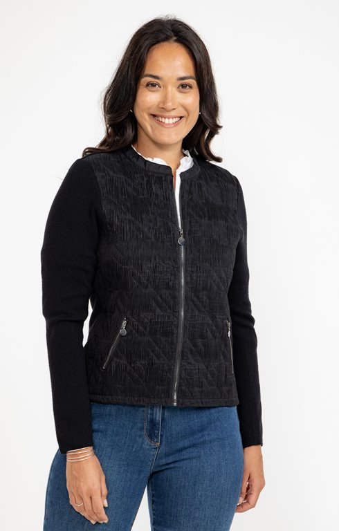 Cardigan bi-matière