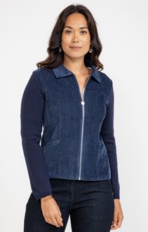 Cardigan bi-matière
