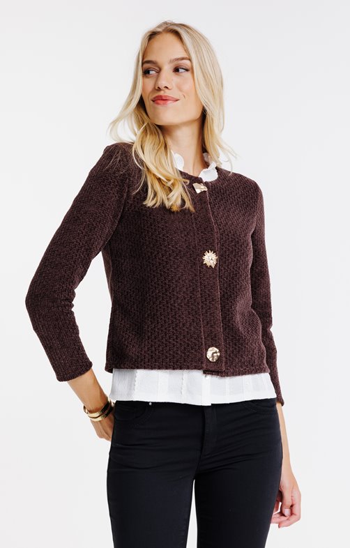 Cardigan maille chenille