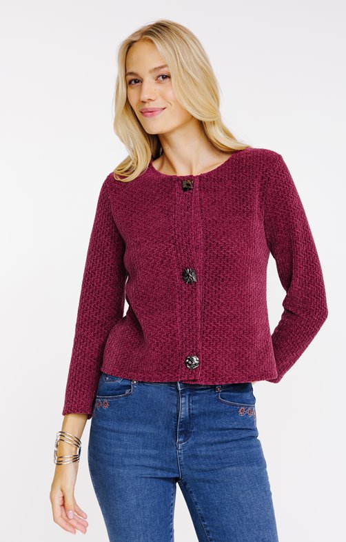 Cardigan maille chenille