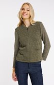 Cardigan matelassé bi-matière