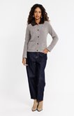 Cardigan col polo fausse fourrure