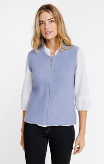 Cardigan zippé maille fantaisie