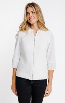 Cardigan zippé maille fantaisie