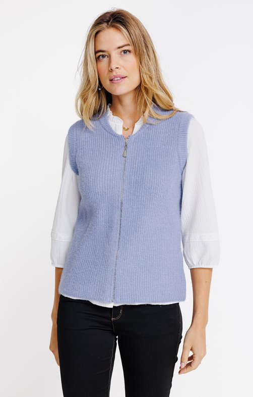 Cardigan zippé maille fantaisie