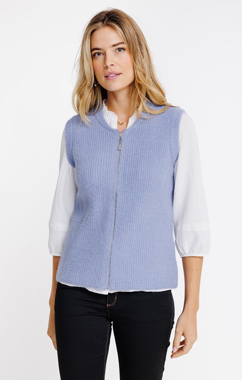 Cardigan zippé maille fantaisie