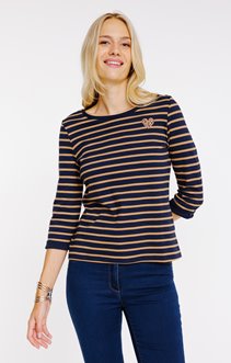 Tee-shirt rayé manches 3/4