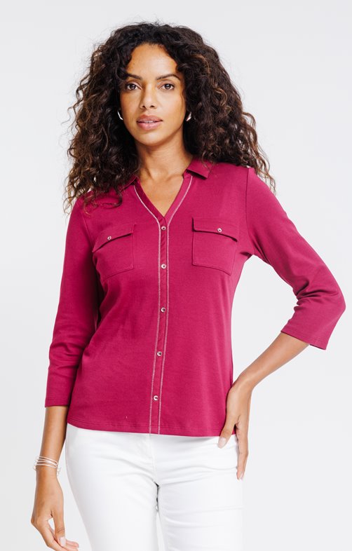 Tee-shirt uni manches 3/4