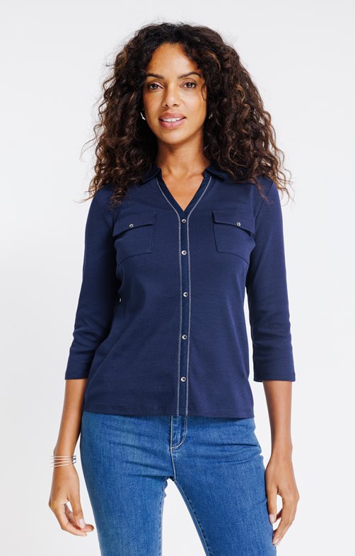 Tee-shirt uni manches 3/4