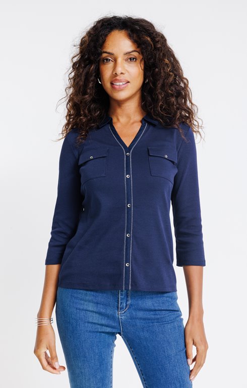 Tee-shirt uni manches 3/4