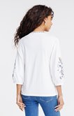 Tee-shirt brodé manches 3/4