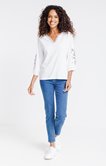 Tee-shirt brodé manches 3/4