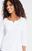 Tee-shirt brodé manches 3/4
